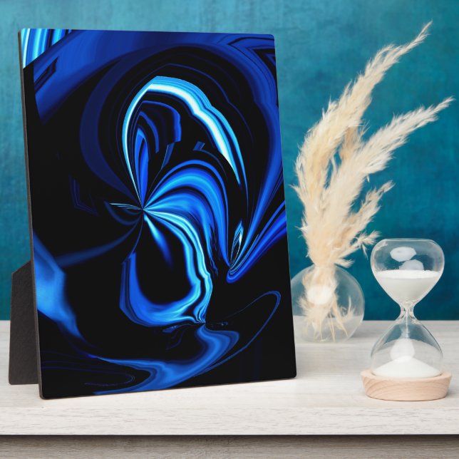 Blue Butterfly Abstract Plaque (Side)