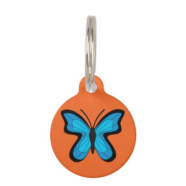 Blue Butterfly | Add Name Pet Tag (Front)