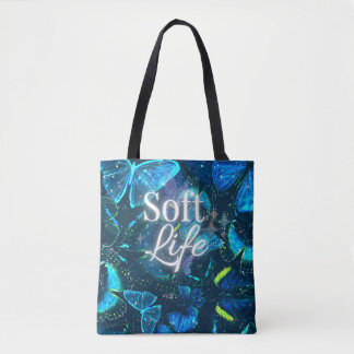 blue butterfly aesthetic soft-life Inspiration quo Tote Bag