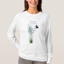 Blue Butterfly and Flowers with quote