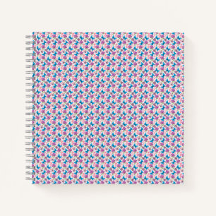 Blue Butterfly and Purple Floral Pattern Notebook