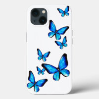 Blue butterfly aqua watercolor illustration speck