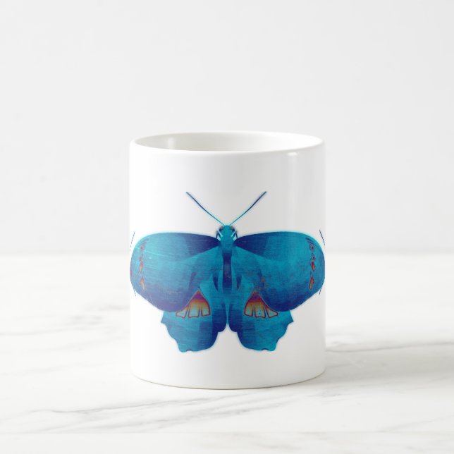 Blue Butterfly Art Coffee Mug (Center)