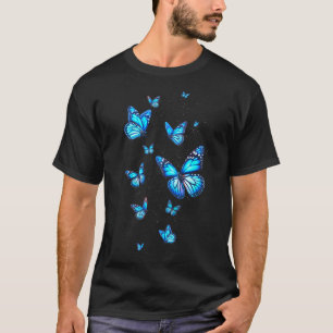 Blue Butterfly Art Garden Beautiful Butterflies T-Shirt
