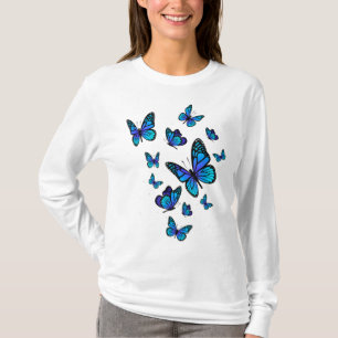 Blue Butterfly Art Garden Beautiful Butterflies T-Shirt