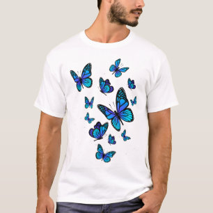 Blue Butterfly Art Garden Beautiful Butterflies T-Shirt