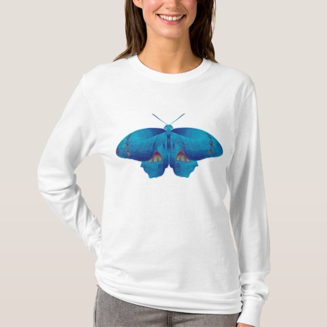 Blue Butterfly Art T-Shirt (Front)