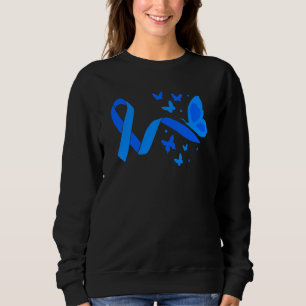 Blue Butterfly Awareness Ribbons Chronic Illness E Sweatshirt