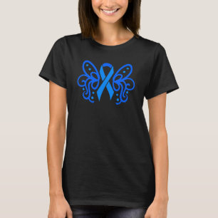 Blue Butterfly Awareness Ribbons Chronic Illness E T-Shirt