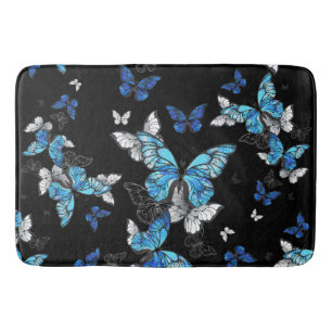 Blue Butterfly Bath Mat