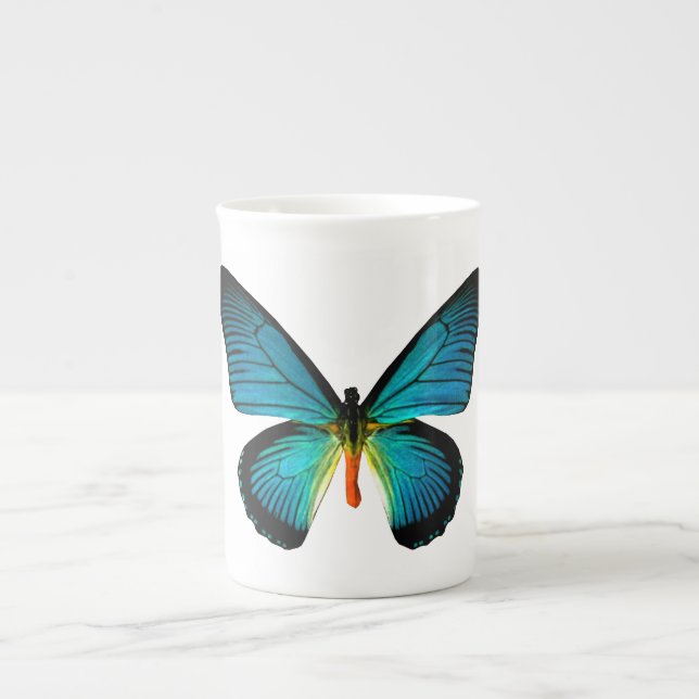 Blue Butterfly Bone China Mug (Front)