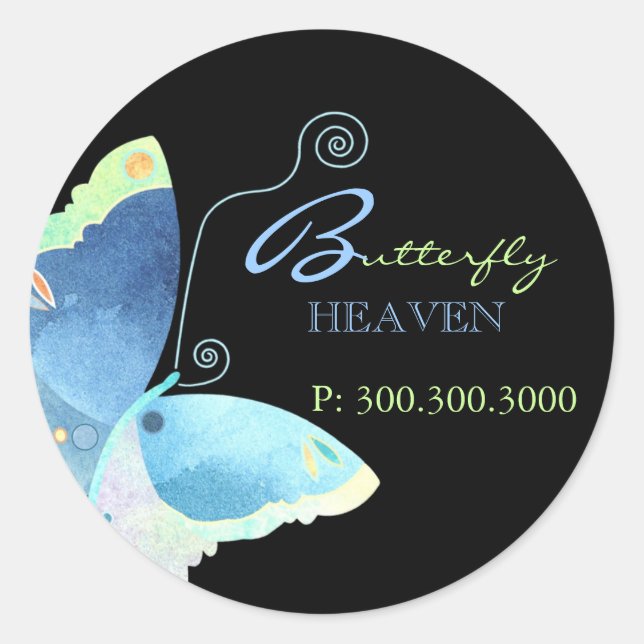 Blue Butterfly Business Label (Front)