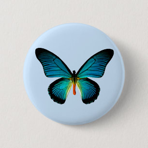 Blue Butterfly Button