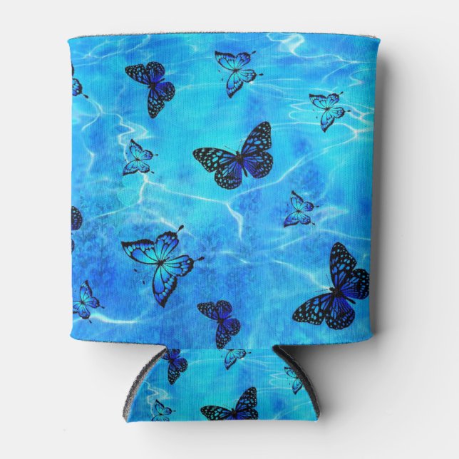Blue Butterfly Can Cooler (Front)
