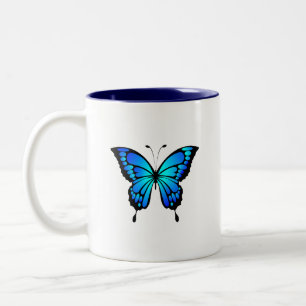 Blue Butterfly Ceramic Mug