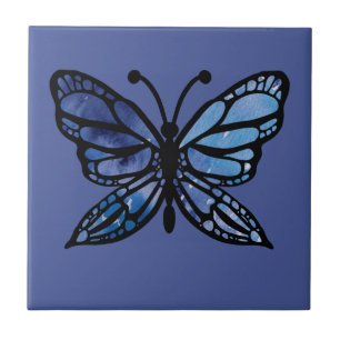 Blue Butterfly Ceramic Tile