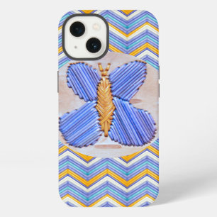 Blue Butterfly Chevron iPhone Case