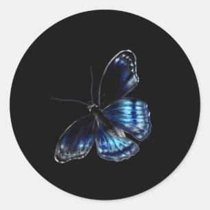 Blue Butterfly Classic Round Sticker