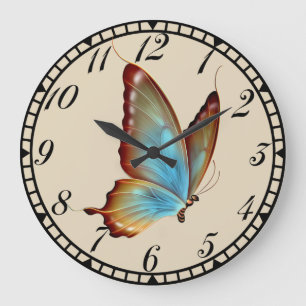 Blue Butterfly Clock