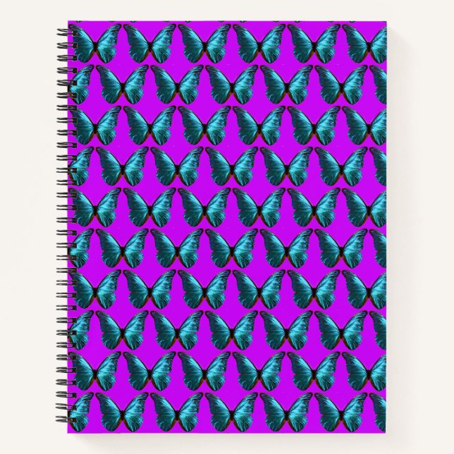 Blue Butterfly College ruled Notebook (Front)