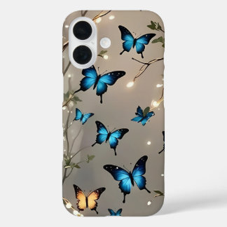 Blue Butterfly colourful iPhone 16 Case