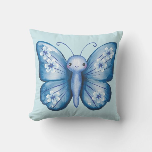 Blue Butterfly Cushion (Front)