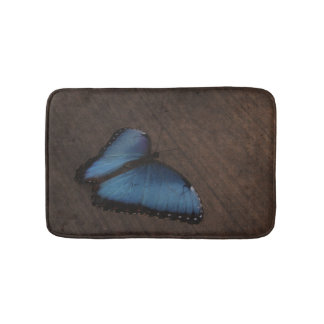 Blue Butterfly Custom Bath Mat
