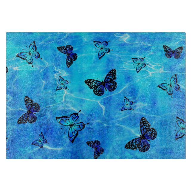 Blue Butterfly Cutting Board (Front)