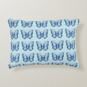 Blue Butterfly Decorative Cushion