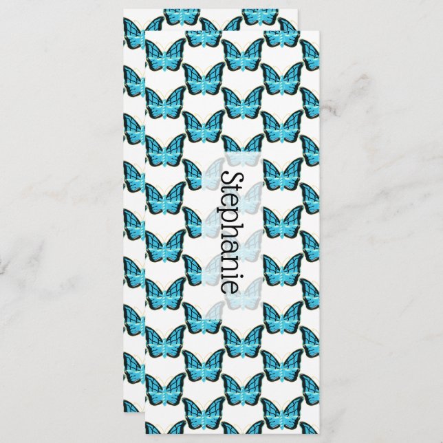 Blue Butterfly Design Bookmark (Front/Back)