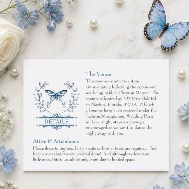 Blue Butterfly Details Enclosure Card (Creator Uploaded)