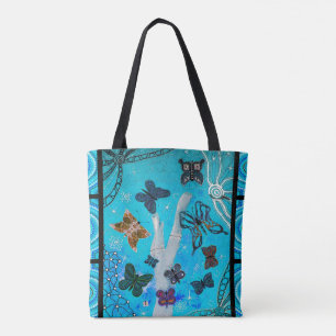 Blue Butterfly Dreaming Aboriginal Tote Bag
