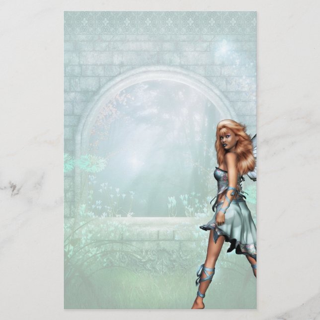 Blue Butterfly Fairy Stationery (Front)