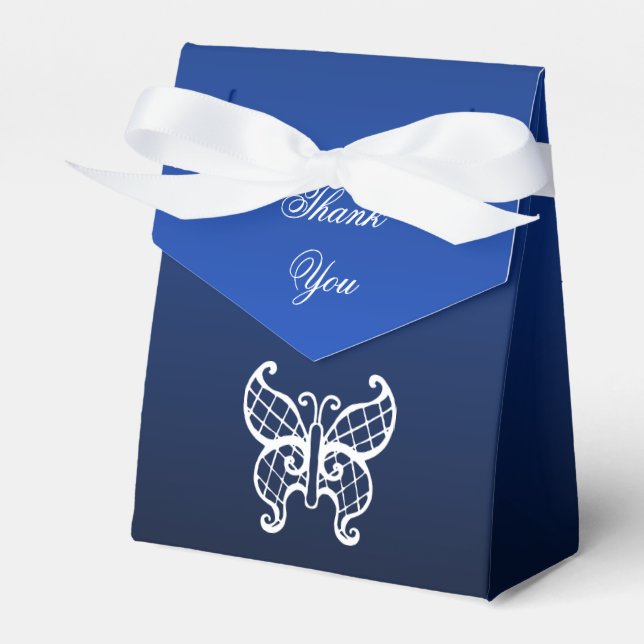 Blue Butterfly Favour Box (Front Side)
