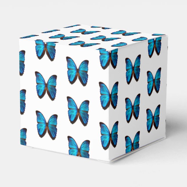 Blue Butterfly Favours Gift/Party Box (Back Side)