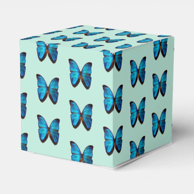 Blue Butterfly Favours Gift/Party Box (Back Side)