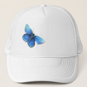 Blue butterfly fine art hat