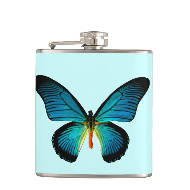 Blue Butterfly Flask (Front)