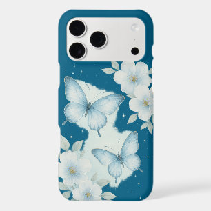 Blue Butterfly Floral Aesthetic Pattern