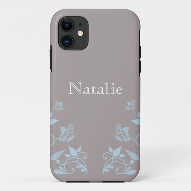 Blue Butterfly Floral BT iPhone 5 Case (Back)