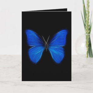 Blue Butterfly Flying Insect Card