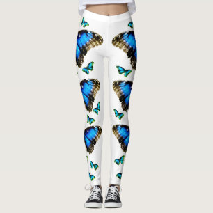 Blue Butterfly Full Length Leggings