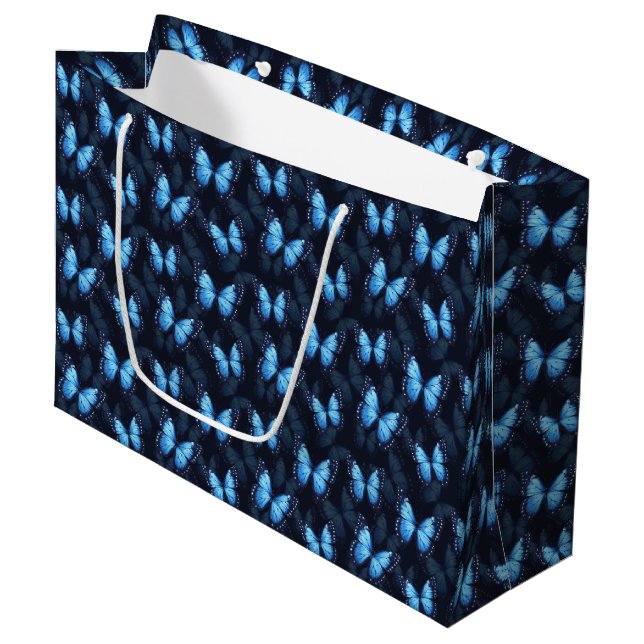 Blue Butterfly Gift Bag (Front Angled)