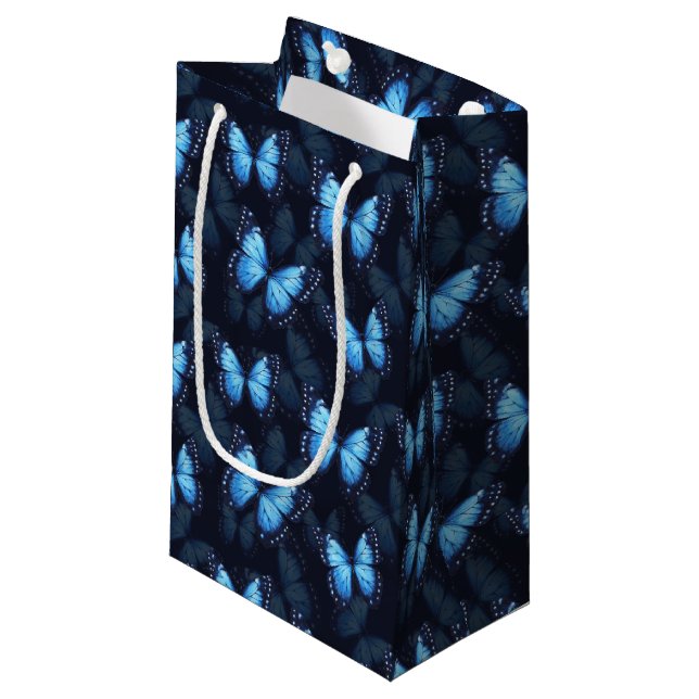 Blue Butterfly Gift Bag (Front Angled)