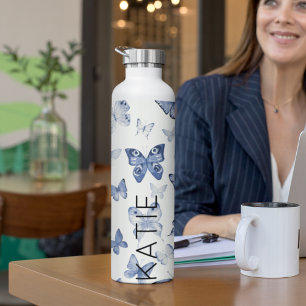 Blue Butterfly Gift For Mother And Friend Custom Water Bottle