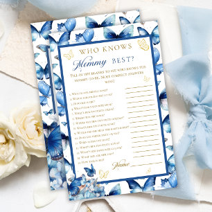 Blue Butterfly Gold Accent Who Knows Mommy Best 