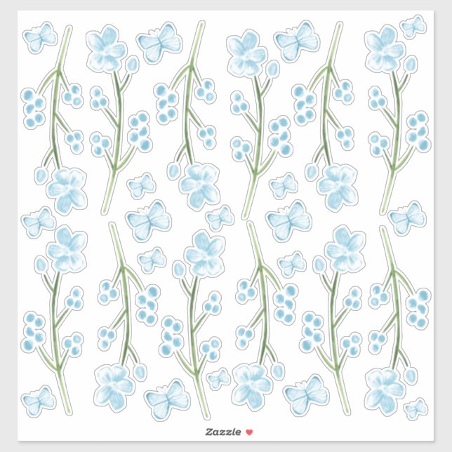 Blue Butterfly Haven Bedroom Wall Set of Sticker (Sheet)