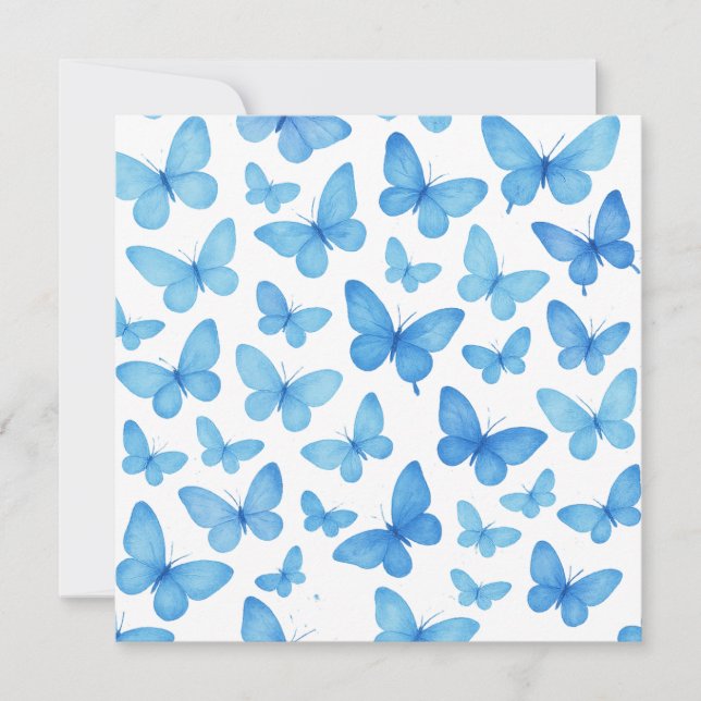 Blue Butterfly Holiday Card (Front)