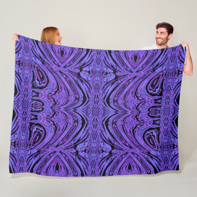 Blue Butterfly in Flight 2 Fleece Blanket (In Situ)