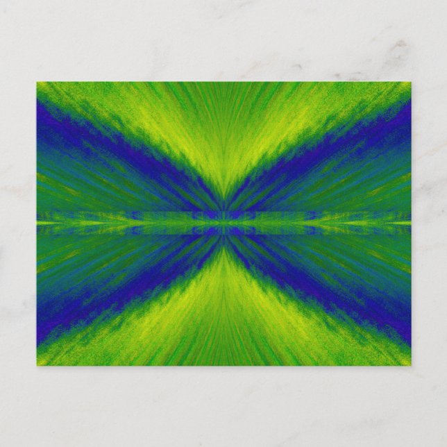 Blue Butterfly In Green Light Postcard (Front)